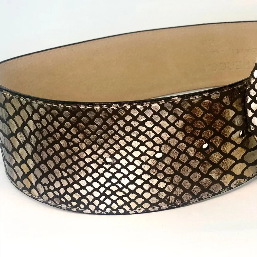 Leatherock 3” Metallic Embossed Leather Belt